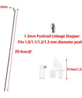 RC Model Pushrod Set Ten Pieces 1.2 X 200mm Push Rods With 1.3mm Adjustable Connectors And Micro Control Horns For DIY Models