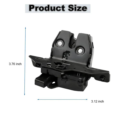 Premium Rear Liftgate Trunk Lock Latch Actuator Fits Buick Encore Cadillac Escalade Yukon, showing product size 3.76x3.12 inches.