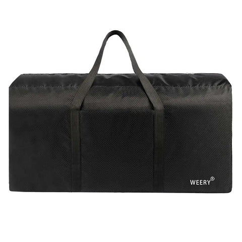 Roomy 96L Duffle Bag For Men And Women Foldable Waterproof Travel Gear Rugged Honeycomb Nylon Build Lightweight Black Front View