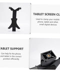 Front view of Tablet Screen Fixation Clip Car Phone Holder Quick Install Flat Chuck Mount For Home And Store Use Grab-And-Go Durable Plastic Clip To Secure Phones And Tablets Easy One-Hand Setup.