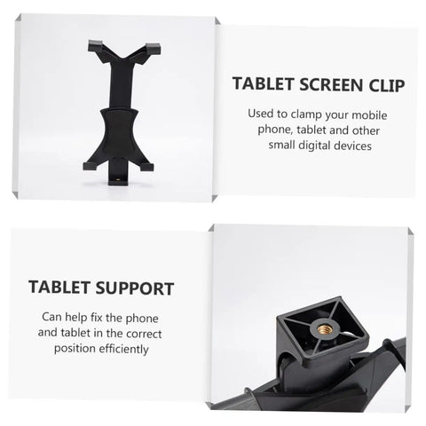 Front view of Tablet Screen Fixation Clip Car Phone Holder Quick Install Flat Chuck Mount For Home And Store Use Grab-And-Go Durable Plastic Clip To Secure Phones And Tablets Easy One-Hand Setup.