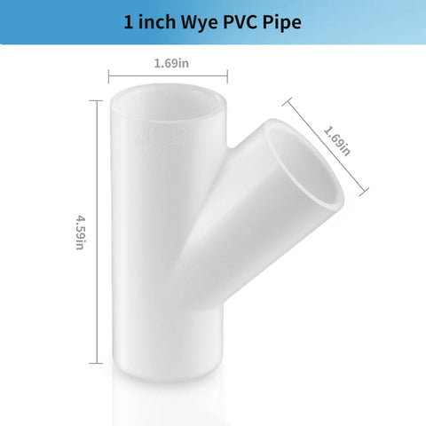 Five Pack 1 Inch PVC Wye Fittings For Plumbing Durable PVC Pipe Y Fitting Set UV And Impact Resistant For Indoor Outdoor Use Sch 40 ASTM D2466