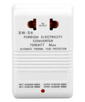 Travel Ready 70W Voltage Converter From 110V Or 120V To 220V Or 240V, white compact power adapter with plug inputs