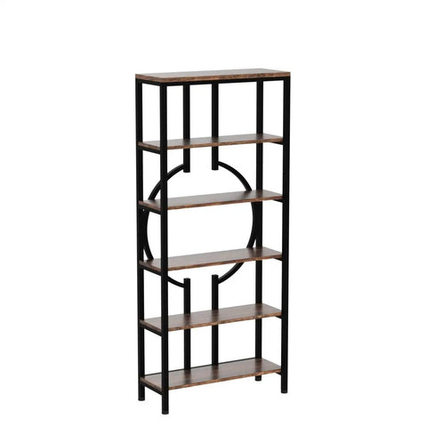 Top Tier 6 Tier Industrial Bookshelf Hella Sturdy Metal And Wood Etagere Bookcase For Living Room Decor Rustic Brown Storage Rack That Brings Serious Vibe To Any Home Office Space