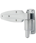 Spring Assisted Hinge With High Lift Cam System For Heavy Walk-In Doors, 1-3/8 Inch Offset, Dwell Open To About 135 Degrees, Cuts Gasket Wear And Air Resistance For Smooth, Quiet, Reliable Closures; chrome finish side view