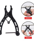 Bicycle Chain Repair Tool Kit With Link Plier, showing tool grips chain with 5 Pairs Quick Link Buckles for install and removal