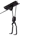 Heavy Duty Ceiling Bike Hoist For Garage With 100 Lb Capacity, Quick Mount Pulley Rack For Mountain Bikes, steel pulley and hooks