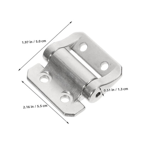 Silent corner cabinet hinge, metal build, dimensions labeled for easy kitchen installation.