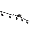 Dope Six Light Head Adjustable LED Track Lighting Kit With Three Bar Layout And Flexible Arms, Modern Linear Pendant, Matte Black