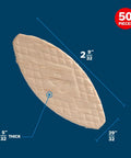 Close-up of Fifty Number Twenty Beech Wood Joining Biscuits For Woodworking with dimensions 2-9/32" x 29/32" x 5/32" shown.