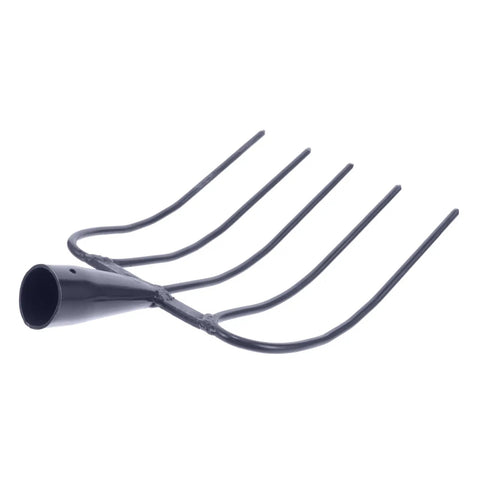 Multi Use Manure Fork For Lawn Care And Rural Property Maintenance Heavy Duty Iron Pitchfork with curved iron tines.