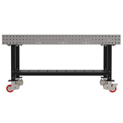 Kickass Pro Grade Heavy Duty Welding Fixture Table 72 By 36 By 36 Inches with precision laser cut grid holes and caster base.