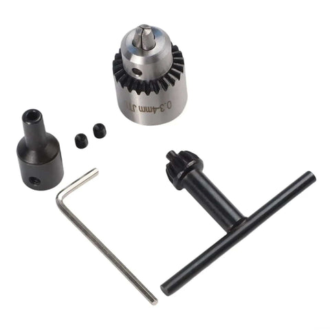 Mini Lathe Drill Chuck Set With 0.3 To 4mm Capacity And Pro Grade 4mm 5mm 6mm 8mm Sleeve, Key Type PCB Drilling Machine Chuck For Models And DIY Projects, Includes Wrench And Connecting Rod Sleeve