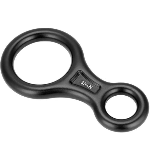 Figure 8 Descender for Climbing Beefy Aluminum Rigging Plate 35 kN Capacity Outdoor Rappel Gear Belay Device and Downhill Ring for Rock Climbing Black