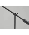 Grover Collection Contemporary Modern LED Floor Lamp In Black Finish adjustable arm detail, sleek design for home office or living room.