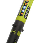 Lightweight Cordless String Trimmer And Edger With Slick Rotating Shaft For No Sweat Yard Work Compatible With 18 Volt Lithium Batteries Tool Only showing handle and controls.