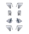 Heavy Duty Metal Cabinet Shelf Clips For Garage Organization And Replacement Hooks To Level Up Your Storage Game With These Slick Eight Piece Hardware Brackets in silver metal.