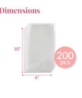 Clear Cellophane Bags For Favors Pack Of 200 For Birthday Parties 6x10 Inch Transparent Goodie Bags With 4 Inch Twist Ties