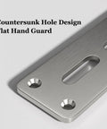 Close-up of Heavy Duty Stainless Steel L Corner Shelf Brackets Set showing countersunk holes and flat design