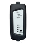Portable Level 2 EV Charger With Up To 16 Amp Smart Charging Is Plug And Go Ready And Works With 120V Or 240V Outlets Includes 16 Foot Cable For Home Or On The Go EV Charging White showing front panel with settings
