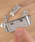 Close-up of Double Roller Door Catch Latch for Cabinets and Cupboards Heavy Duty Stainless Steel Spring Loaded 3 Piece Set