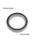 Deep groove sealed ball bearing 6806-2RS 30 mm ID x 42 mm OD x 7 mm width, double-sealed 2RS chrome steel, ABEC 1 P0, Z2 noise rated