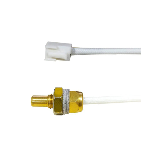 Thermal Sensor Replacement For Jim Bowie Daniel Boone And Davy Crockett Pellet Grills 110V P1036 Compatible Heavy Duty 18 Inch Wire Keeps Your Grill Temps On Point brass probe and white connector