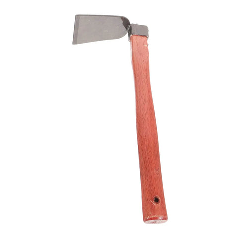 Heavy Duty Stainless Steel Garden Hoe With Ergonomic Wooden Handle Lightweight Planting Tool for soil loosening and weeding.