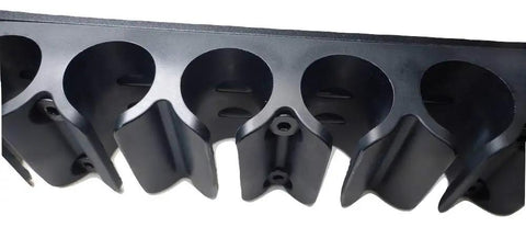 Close-up view of the Six Shotshell Sidesaddle Carrier For Mossberg 500 590 Shotguns Beefed Up Aluminum Based Polymer Construction
