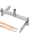 Built Tough Stainless Steel Woodworking Center Finder Marking Gauge with sharp scriber and two pencils for precise layout.