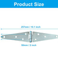 2 Pack 5 Inch Strap Hinges With Screws For Wood Gates Doors Cabinets Heavy Duty Tee Hinges Black Finish Iron Construction Size Display