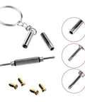 Clubmaster Replacement Backside Lens Screws Set With Screwdriver Four Golden Screws for RB Eyewear, Keychain and Screwdriver Detail