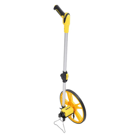 Fauitay Mechanical Measuring Wheel with Folding Handle, 9999.9m Distance, yellow wheel, aluminum handle, portable design.