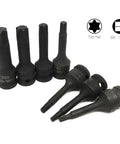 Pro Grade Three Eighths Drive Socket Set With Torx Sockets Up To T60 External Wrench Kit For Auto Repairs with Black Oxide Finish