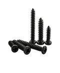 500 Pieces M3 Wood Screws Pan Round Head Black Self Tapping For Wood And Plastic Durable Black Carbon Steel Construction