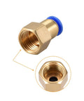 Push To Connect Tube Fitting Adapter 6mm Tube OD To PT One Quarter Female Straight Pneumatic Connector close-up view