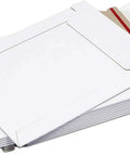 Stack of 6x8 Inch Ultra Thick 450GSM Stay Flat Cardboard Mailers, 100 Pack White Shipping Envelopes for Photos and Documents