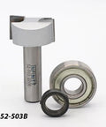 Replacement Router Bit Bearings For High RPM Performance, Double Shielded For Dust Resistance, and a router bit, model 52-503B.