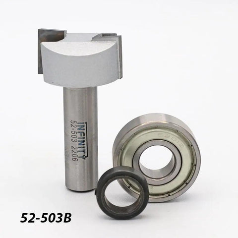 Replacement Router Bit Bearings For High RPM Performance, Double Shielded For Dust Resistance, and a router bit, model 52-503B.
