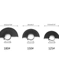 Heavy Duty Angle Grinder Guard Dust Shield For 125, 150, 180 Disc Sizes, protective shroud, top view of three sizes.