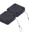 Automatic Door Closer Set With Sensor And Punch Free Install, 2 Pack, stainless steel, black square units with cables.