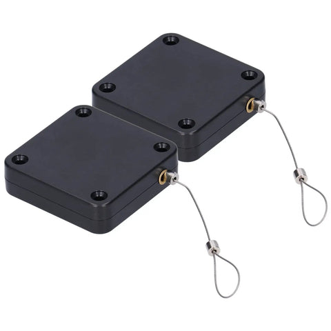 Automatic Door Closer Set With Sensor And Punch Free Install, 2 Pack, stainless steel, black square units with cables.