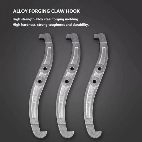 Heavy Duty Hydraulic Bearing Puller And Gear Extractor With 50 Ton Capacity For No Sweat Extraction On Bearings Pulleys And Bushings, alloy steel claw hooks.