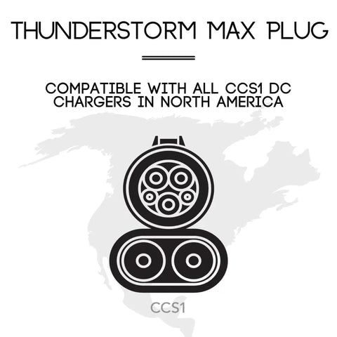 Heavy Duty CCs1 To Nacs Adapter Crafted For Tesla Cybertruck Plug Into Any DC Fast Station With Zero Hassle Delivering Up To 500 Amps And 1000 Volts  Thunderstorm Max Plug for CCS1 chargers.