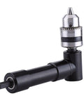Aluminum Head Right Angle Drill Attachment With 8 mm Hex Shank For Electric Drills, 1 To 10 mm Bit Compatibility shown at side view.