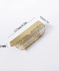 Brushed Brass Furniture Handles Leaf Shape Cabinet Door Pulls For Kitchen And Drawer Wood And Metal Cabinets Hidden Installation 117mm 4.6in