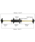 Rear Axle Kit 810mm 32 Inch For DIY ATV Quad Go Kart GY6 125cc 150cc 200cc with 4 stud wheel hubs and measurements