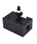 Heavy Duty Kickass Wedge Type Piston Quick Change Tool Post For CNC And Mini Metal Lathes showing robust steel design and quick release mechanism.
