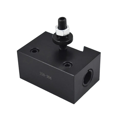 Heavy Duty Kickass Wedge Type Piston Quick Change Tool Post For CNC And Mini Metal Lathes showing robust steel design and quick release mechanism.