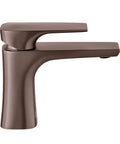Side view of Single Hole Bathroom Faucet with Center Mount Installation, One Hand On Off and Temperature Control, Solid Brass Construction